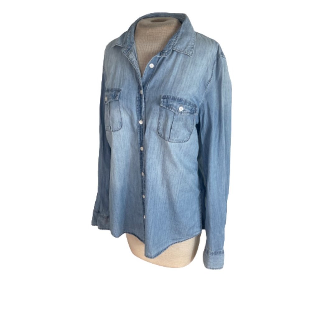 J. Crew Denim Chambray Top Shirt Blouse Size 10